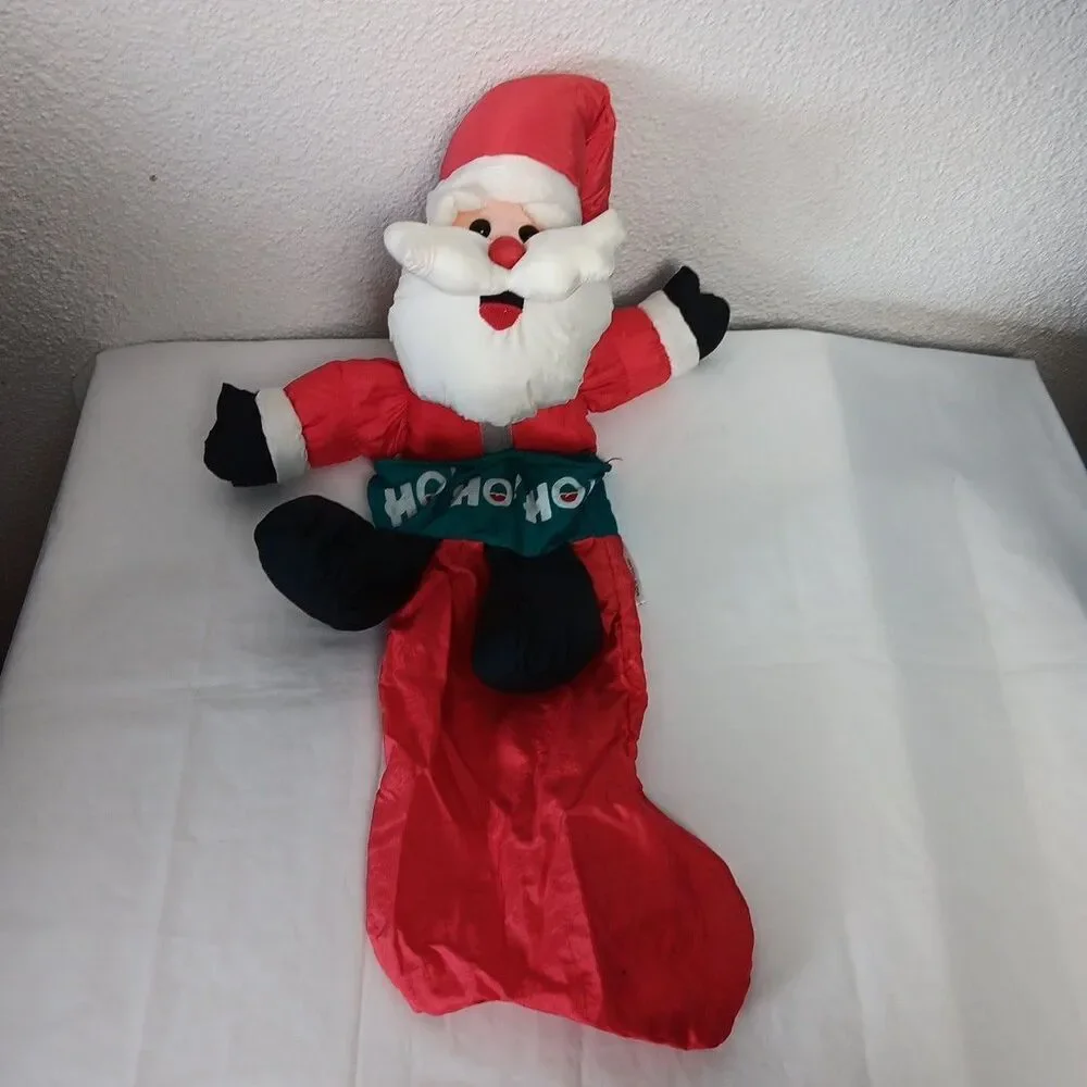 Fiesta 1989 Santa Claus Christmas Stocking Puffy Style Nylon Plush Stuffed 22in